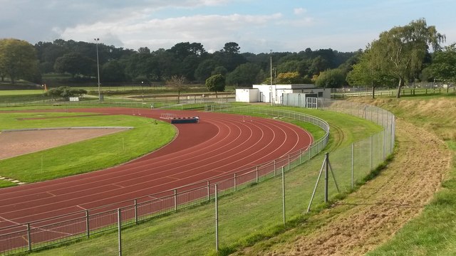 Northern end of the running track, Southampton Sports Centre