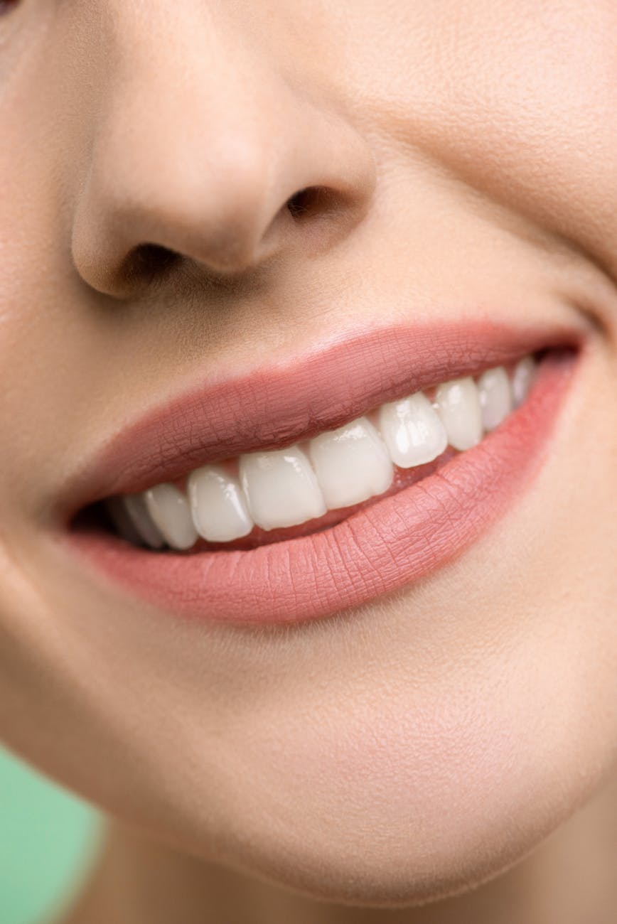 woman with pink lipstick